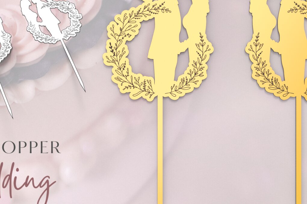 Intra απο ξύλο plywood 3mm-4mm πάχος – Wedding Silhouette Cake Topper | Λέιζερ Δίασταση  20x20 cm INTRAFABR-86296849