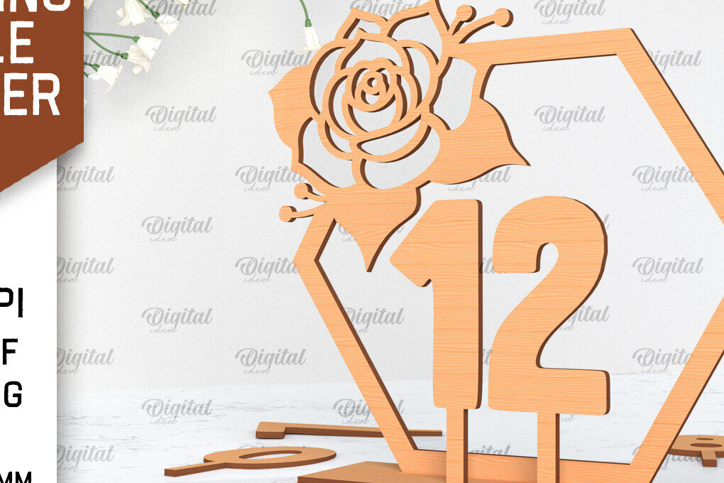 Intra απο ξύλο plywood 3mm-4mm πάχος – Αριθμός Τραπεζιού Γάμου Κοπή Laser Δίασταση  20x20 cm INTRAFABR-100053099