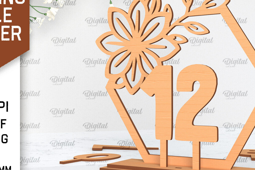 Intra απο ξύλο plywood 3mm-4mm πάχος – Αριθμός Τραπεζιού Γάμου Κοπή Laser Δίασταση  20x20 cm INTRAFABR-100053304