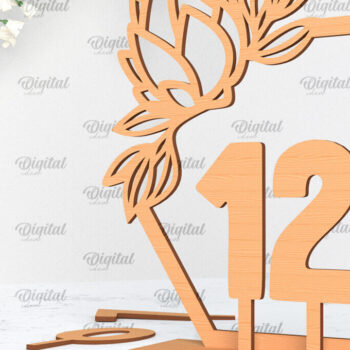 Intra απο ξύλο plywood 3mm-4mm πάχος – Αριθμός Τραπεζιού Γάμου Κοπή Laser Δίασταση  20x20 cm INTRAFABR-100053361 - Image 1