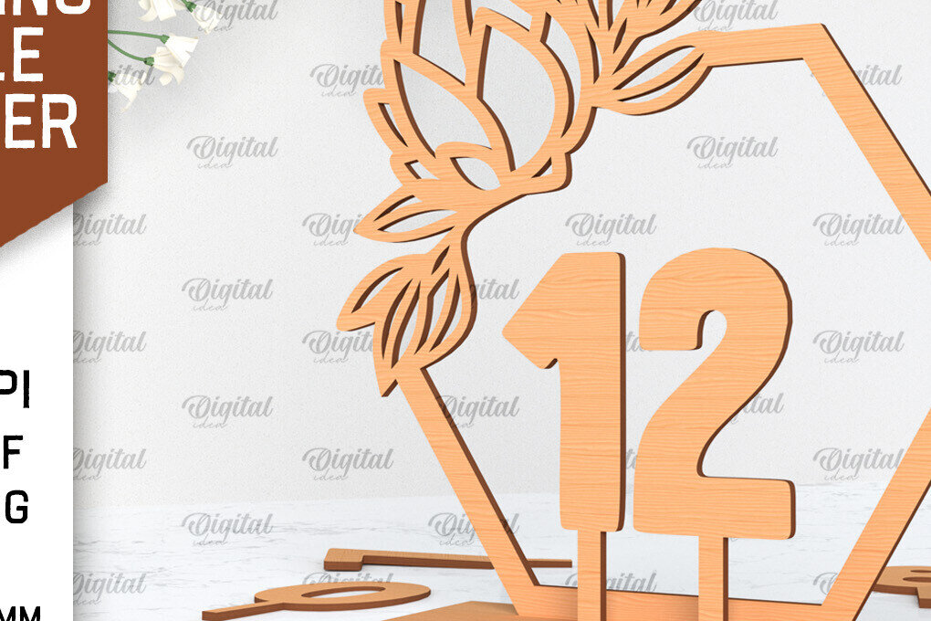 Intra απο ξύλο plywood 3mm-4mm πάχος – Αριθμός Τραπεζιού Γάμου Κοπή Laser Δίασταση  20x20 cm INTRAFABR-100053361