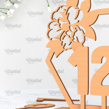 Intra απο ξύλο plywood 3mm-4mm πάχος – Αριθμός Τραπεζιού Γάμου Κοπή Laser Δίασταση  20x20 cm INTRAFABR-100053397 - Image 1