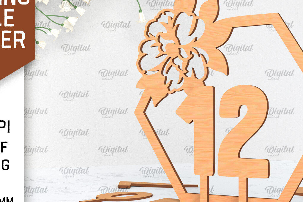 Intra απο ξύλο plywood 3mm-4mm πάχος – Αριθμός Τραπεζιού Γάμου Κοπή Laser Δίασταση  20x20 cm INTRAFABR-100053397