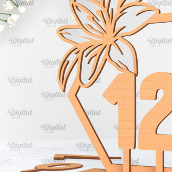 Intra απο ξύλο plywood 3mm-4mm πάχος – Αριθμοί τραπεζιού γάμου Δέσμη κοπής με λέιζερ Δίασταση  20x20 cm INTRAFABR-100056947 - Image 4