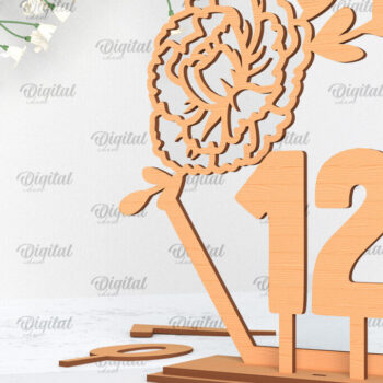 Intra απο ξύλο plywood 3mm-4mm πάχος – Αριθμοί τραπεζιού γάμου Δέσμη κοπής με λέιζερ Δίασταση  20x20 cm INTRAFABR-100056947 - Image 5