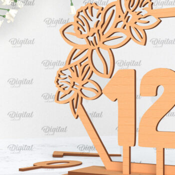 Intra απο ξύλο plywood 3mm-4mm πάχος – Αριθμοί τραπεζιού γάμου Δέσμη κοπής με λέιζερ Δίασταση  20x20 cm INTRAFABR-100056947 - Image 8