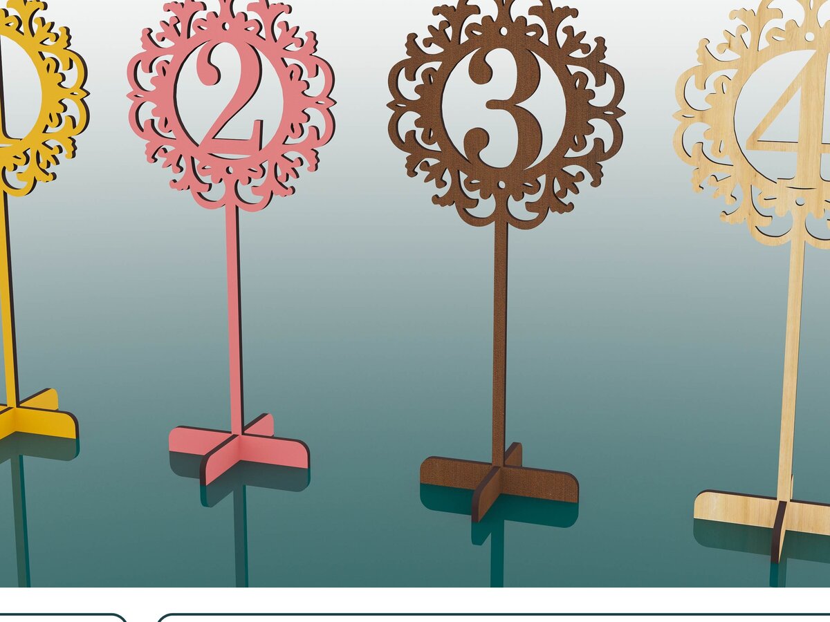 Intra απο ξύλο plywood 3mm-4mm πάχος – Αρχεία Αριθμοί Τραπεζιού Γάμου (1-10), Δίασταση  20x20 cm INTRAFABR-66386304