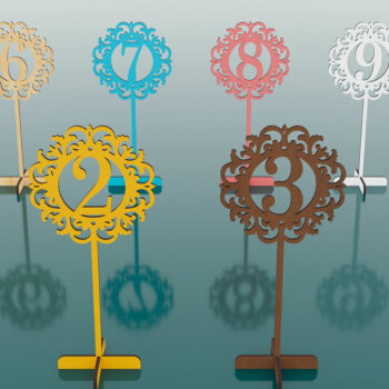 Intra απο ξύλο plywood 3mm-4mm πάχος – Αρχεία Αριθμοί Τραπεζιού Γάμου (1-10), Δίασταση  20x20 cm INTRAFABR-66386304 - Image 2