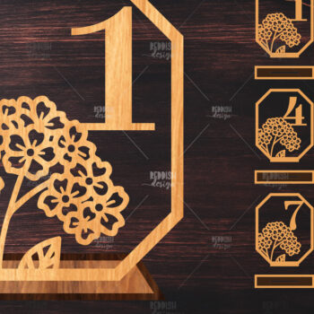 Intra απο ξύλο plywood 3mm-4mm πάχος – Αριθμοί Τραπεζιού Γάμου – Δίασταση  20x20 cm INTRAFABR-125215570 - Image 1