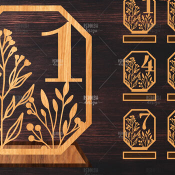 Intra απο ξύλο plywood 3mm-4mm πάχος – Αριθμοί Τραπεζιού Γάμου – Δίασταση  20x20 cm INTRAFABR-125319910 - Image 1
