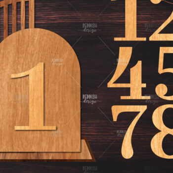 Intra απο ξύλο plywood 3mm-4mm πάχος – Wedding Table Numbers – St Δίασταση  20x20 cm INTRAFABR-124694694 - Image 1