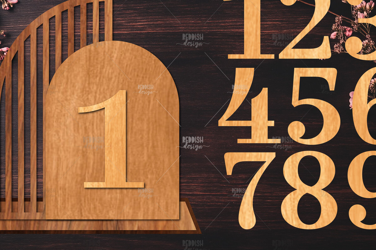 Intra απο ξύλο plywood 3mm-4mm πάχος – Wedding Table Numbers – St Δίασταση  20x20 cm INTRAFABR-124694694