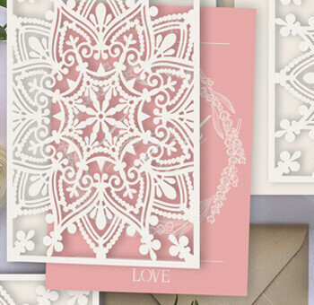 Intra απο ξύλο plywood 3mm-4mm πάχος – Πρότυπο γάμου Lace Mandala Δίασταση  20x20 cm INTRAFABR-73692337 - Image 1