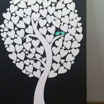 Intra απο ξύλο plywood 3mm-4mm πάχος – Βιβλίο επισκεπτών Wedding Tree Δίασταση  20x20 cm INTRAFABR-35835621 - Image 1