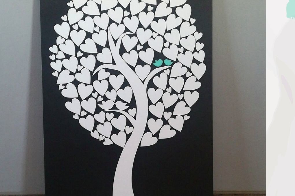 Intra απο ξύλο plywood 3mm-4mm πάχος – Βιβλίο επισκεπτών Wedding Tree Δίασταση  20x20 cm INTRAFABR-35835621