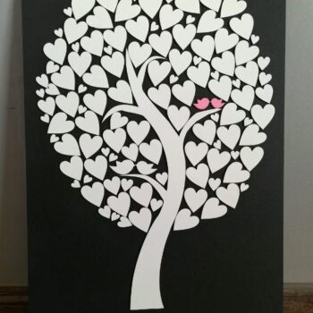 Intra απο ξύλο plywood 3mm-4mm πάχος – Βιβλίο επισκεπτών Wedding Tree Δίασταση  20x20 cm INTRAFABR-35835621 - Image 3