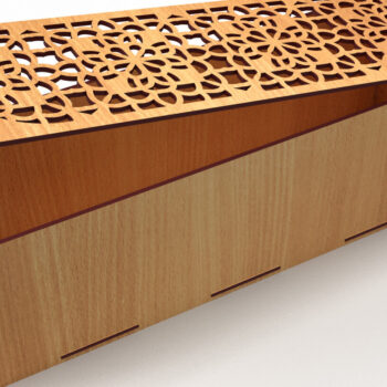 Intra απο ξύλο plywood 3mm-4mm πάχος – Ξύλινο κουτί δώρου γάμου Κοπή λέιζερ 01 Δίασταση  20x20 cm INTRAFABR-83367568 - Image 1