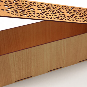 Intra απο ξύλο plywood 3mm-4mm πάχος – Ξύλινο κουτί δώρου γάμου Κοπή λέιζερ 02 Δίασταση  20x20 cm INTRAFABR-83367595 - Image 1