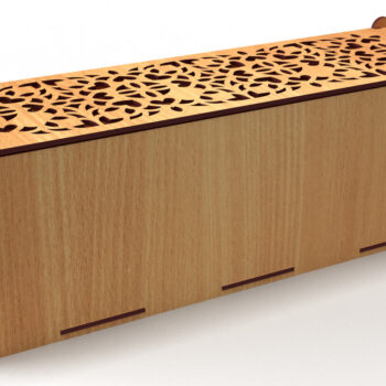 Intra απο ξύλο plywood 3mm-4mm πάχος – Ξύλινο κουτί δώρου γάμου Κοπή λέιζερ 03 Δίασταση  20x20 cm INTRAFABR-83367626 - Image 1