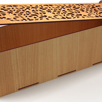 Intra απο ξύλο plywood 3mm-4mm πάχος – Ξύλινο κουτί δώρου γάμου Κοπή λέιζερ 03 Δίασταση  20x20 cm INTRAFABR-83367626 - Image 2