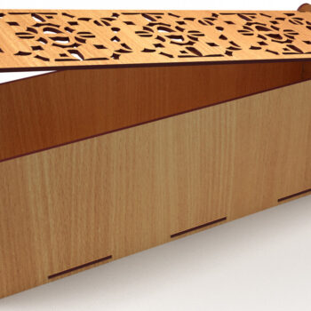 Intra απο ξύλο plywood 3mm-4mm πάχος – Ξύλινο κουτί δώρου γάμου Κοπή λέιζερ 04 Δίασταση  20x20 cm INTRAFABR-83367681 - Image 1