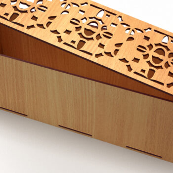 Intra απο ξύλο plywood 3mm-4mm πάχος – Ξύλινο κουτί δώρου γάμου Κοπή λέιζερ 04 Δίασταση  20x20 cm INTRAFABR-83367681 - Image 2