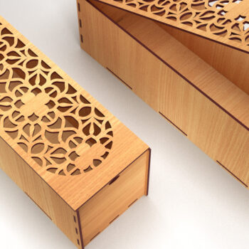 Intra απο ξύλο plywood 3mm-4mm πάχος – Ξύλινο κουτί δώρου γάμου Κοπή λέιζερ 07 Δίασταση  20x20 cm INTRAFABR-83367759 - Image 1