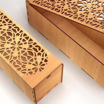 Intra απο ξύλο plywood 3mm-4mm πάχος – Ξύλινο κουτί δώρου γάμου Κοπή λέιζερ 11 Δίασταση  20x20 cm INTRAFABR-83367839 - Image 1