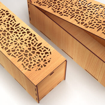 Intra απο ξύλο plywood 3mm-4mm πάχος – Ξύλινο κουτί δώρου γάμου Κοπή λέιζερ 12 Δίασταση  20x20 cm INTRAFABR-83367878 - Image 1