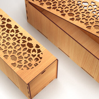 Intra απο ξύλο plywood 3mm-4mm πάχος – Ξύλινο κουτί δώρου γάμου Κοπή λέιζερ 14 Δίασταση  20x20 cm INTRAFABR-83368009 - Image 1