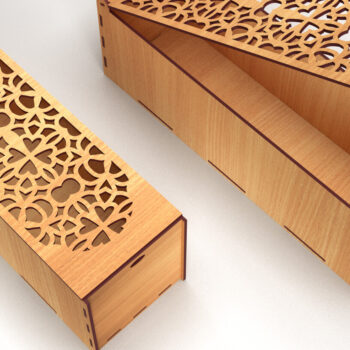 Intra απο ξύλο plywood 3mm-4mm πάχος – Ξύλινο κουτί δώρου γάμου Δίασταση  20x20 cm INTRAFABR-83367811 - Image 1