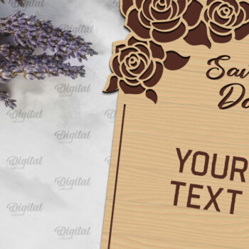 Intra απο ξύλο plywood 3mm-4mm πάχος – Ξύλινο Προσκλητήριο Γάμου Δίασταση  20x20 cm INTRAFABR-98460041 - Image 1