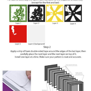 Intra απο ξύλο plywood 3mm-4mm πάχος – Weed Shadow Box Layered 3d Cardstock Δίασταση  20x20 cm INTRAFABR-56021375 - Image 4