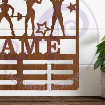 Intra απο ξύλο plywood 3mm-4mm πάχος – Όνομα κατόχου γυναικείου μεταλλίου άρσης βαρών Δίασταση  20x20 cm INTRAFABR-88108299 - Image 1