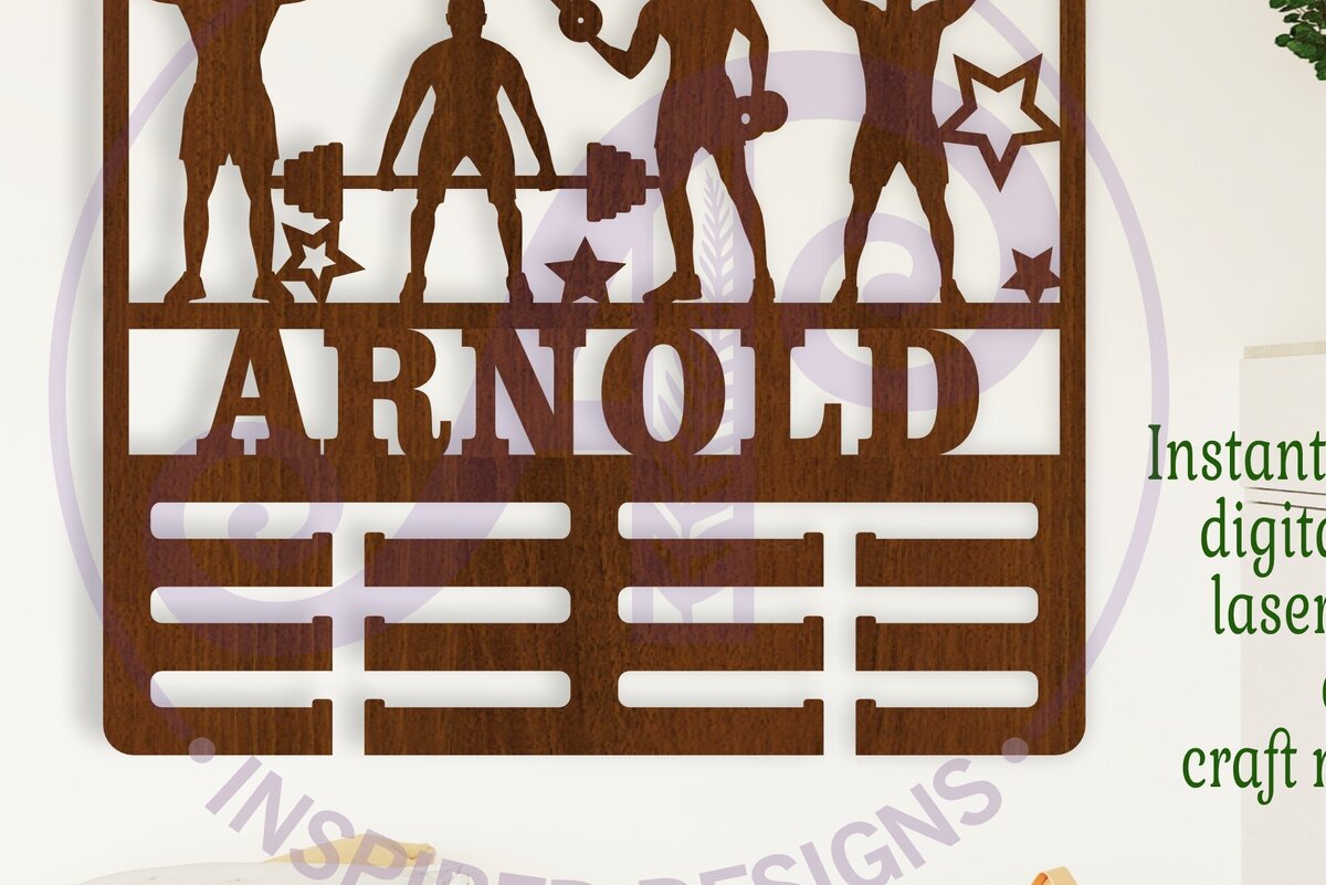 Intra απο ξύλο plywood 3mm-4mm πάχος – Όνομα κατόχου ανδρικού μεταλλίου άρσης βαρών Δίασταση  20x20 cm INTRAFABR-111632054