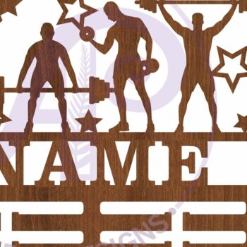 Intra απο ξύλο plywood 3mm-4mm πάχος – Όνομα κατόχου ανδρικού μεταλλίου άρσης βαρών Δίασταση  20x20 cm INTRAFABR-111632054 - Image 3