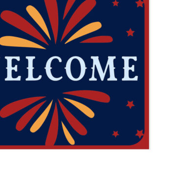 Intra απο ξύλο plywood 3mm-4mm πάχος – Καλώς ήρθατε - 3D 4th of July Paper Cut Δίασταση  20x20 cm INTRAFABR-97650887 - Image 1