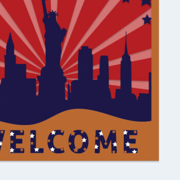 Intra απο ξύλο plywood 3mm-4mm πάχος – Καλώς ήρθατε - 3D 4th of July Paper Cut Δίασταση  20x20 cm INTRAFABR-97638444 - Image 1