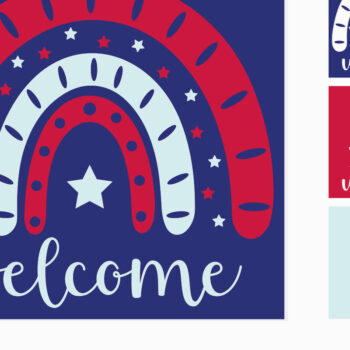 Intra απο ξύλο plywood 3mm-4mm πάχος – Καλώς ήρθατε - 4 Ιουλίου 3D Paper Cut Δίασταση  20x20 cm INTRAFABR-97652452 - Image 1