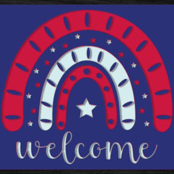 Intra απο ξύλο plywood 3mm-4mm πάχος – Καλώς ήρθατε - 4 Ιουλίου 3D Paper Cut Δίασταση  20x20 cm INTRAFABR-97652452 - Image 2