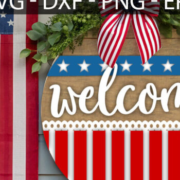 Intra απο ξύλο plywood 3mm-4mm πάχος – Καλώς ήρθατε στις 4 Ιουλίου Door Δίασταση  20x20 cm INTRAFABR-117243834 - Image 1