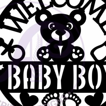 Intra απο ξύλο plywood 3mm-4mm πάχος – Καλώς ήλθατε Baby Boy Wall Sign Δίασταση  40x30 cm INTRAFABR-117829449 - Image 4