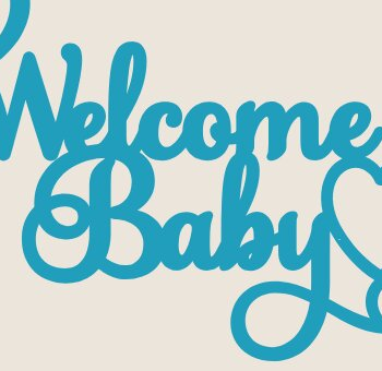 Intra απο ξύλο plywood 3mm-4mm πάχος – Καλώς ήρθατε Baby Cake Topper Δίασταση  20x20 cm INTRAFABR-99851311 - Image 2