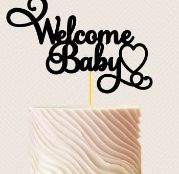 Intra απο ξύλο plywood 3mm-4mm πάχος – Καλώς ήρθατε Baby Cake Topper Δίασταση  20x20 cm INTRAFABR-99851311 - Image 1