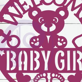 Intra απο ξύλο plywood 3mm-4mm πάχος – Καλώς ορίσατε Baby Girl Wall Sign Laser Δίασταση  40x30 cm INTRAFABR-117829233 - Image 2