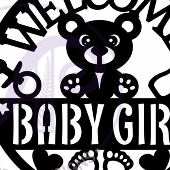 Intra απο ξύλο plywood 3mm-4mm πάχος – Καλώς ορίσατε Baby Girl Wall Sign Laser Δίασταση  40x30 cm INTRAFABR-117829233 - Image 4