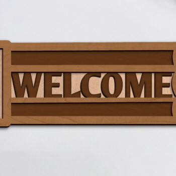 Intra απο ξύλο plywood 3mm-4mm πάχος – WELCOME Διακοσμητικό μολύβι κοπής με λέιζερ Δίασταση  40x30 cm INTRAFABR-95600667 - Image 1