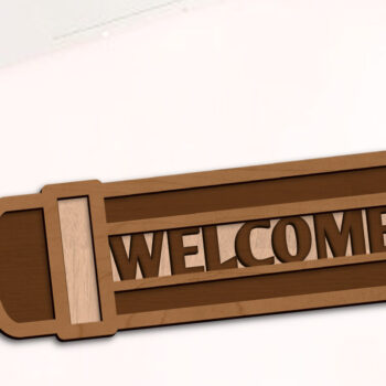 Intra απο ξύλο plywood 3mm-4mm πάχος – WELCOME Διακοσμητικό μολύβι κοπής με λέιζερ Δίασταση  40x30 cm INTRAFABR-95600667 - Image 2