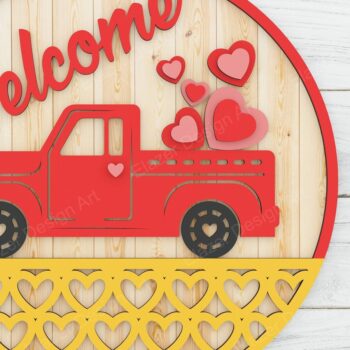 Intra απο ξύλο plywood 3mm-4mm πάχος – Welcome Door Hanger Files Δίασταση  20x20 cm INTRAFABR-72392048 - Image 1