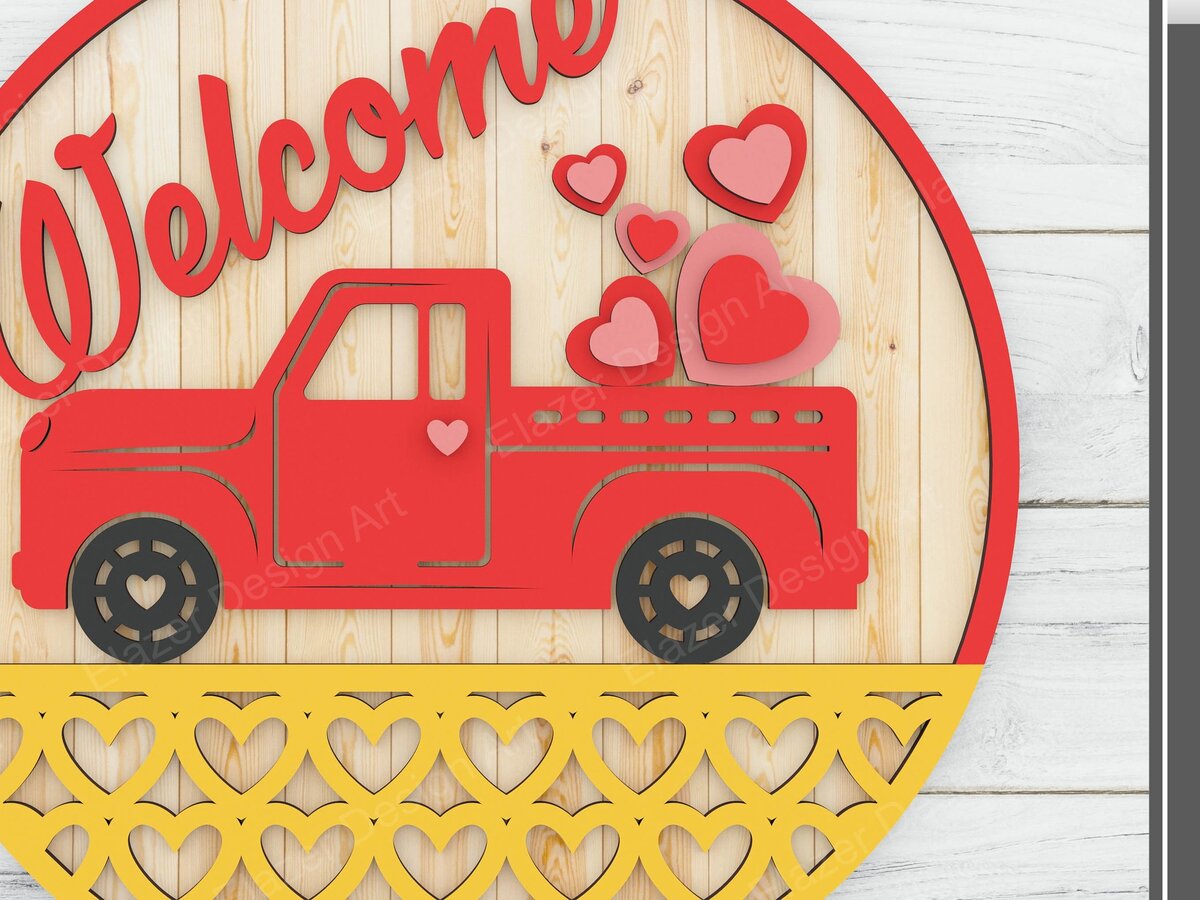 Intra απο ξύλο plywood 3mm-4mm πάχος – Welcome Door Hanger Files Δίασταση  20x20 cm INTRAFABR-72392048